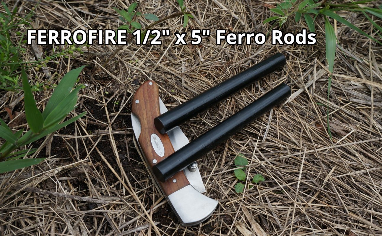 FERROFIRE 1/2" X 5'' Ferro rods ferrocerium rods Flint Steel, DIY Survival fire Starter
